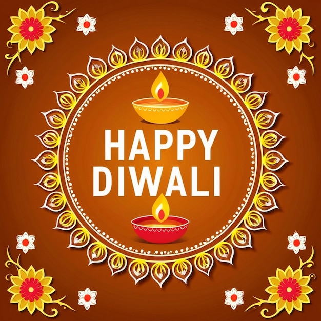 Indian festival happy diwali background design with indian rangoli