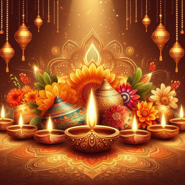 Indian festival happy diwali shiny background