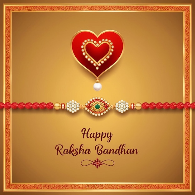 Indian festival raksha bandhan poster design with the word happy raksha bandhan