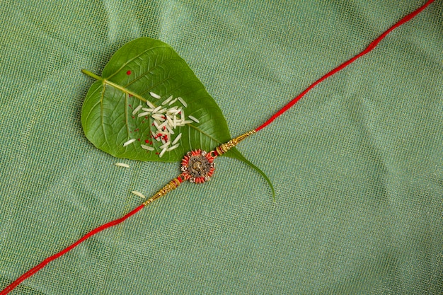 Indian festival Raksha Bandhan A traditional Indian wrist band which is a symbol of love between Brothers and Sisters