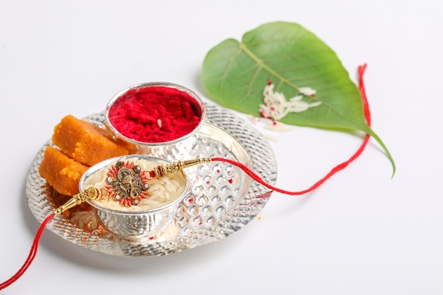 Indian festival Raksha Bandhan A traditional Indian wrist band which is a symbol of love between Brothers and Sisters