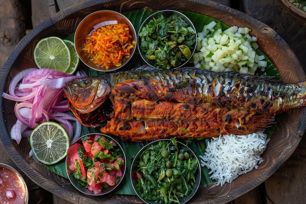 Indian fish platter or thali