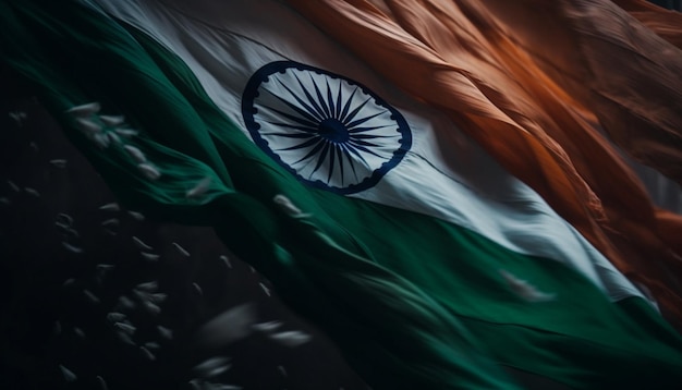 indian flag waving in the wind proudly generated by AI