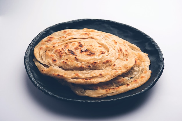 Indian flatbread called Laccha Paratha, made up of layers using wheat flour or maida