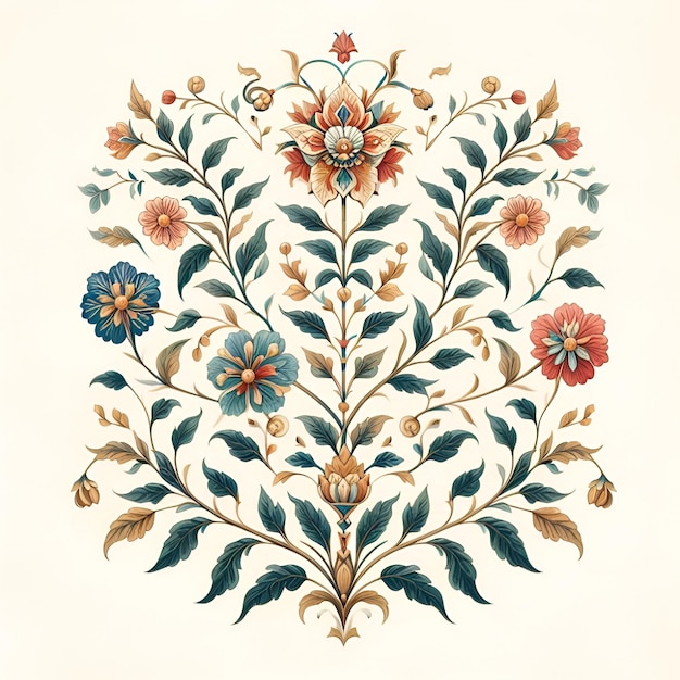 Indian Floral Design Mughal Floral Motif