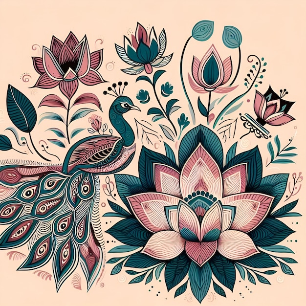 Indian Floral Design Mughal Floral Motif