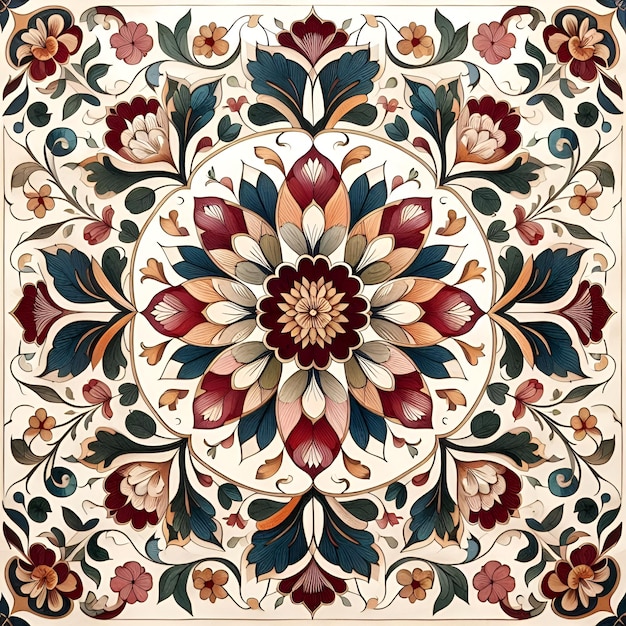 Indian Floral Design Mughal Floral Motif