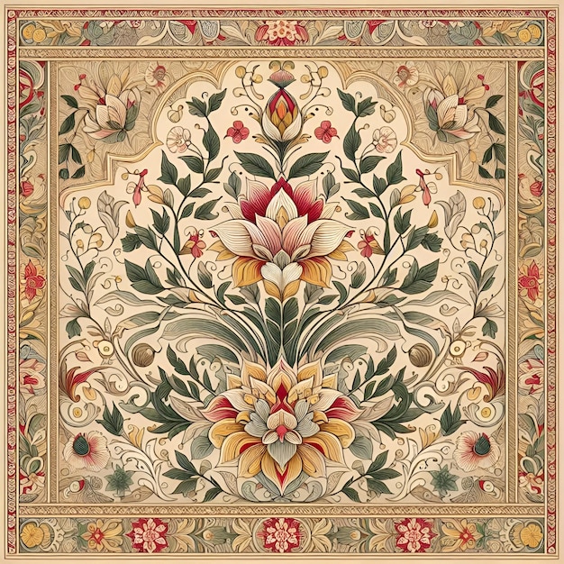 Indian Floral Design Mughal Floral Motif