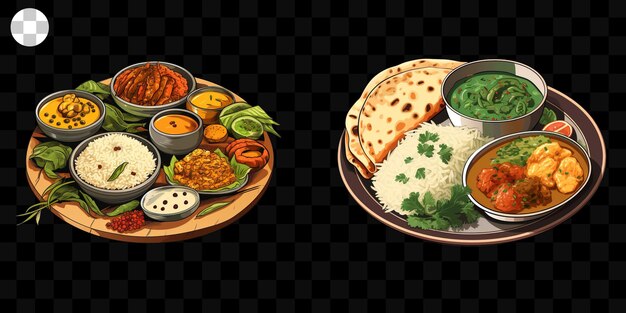 Photo indian food isolated on transparent background