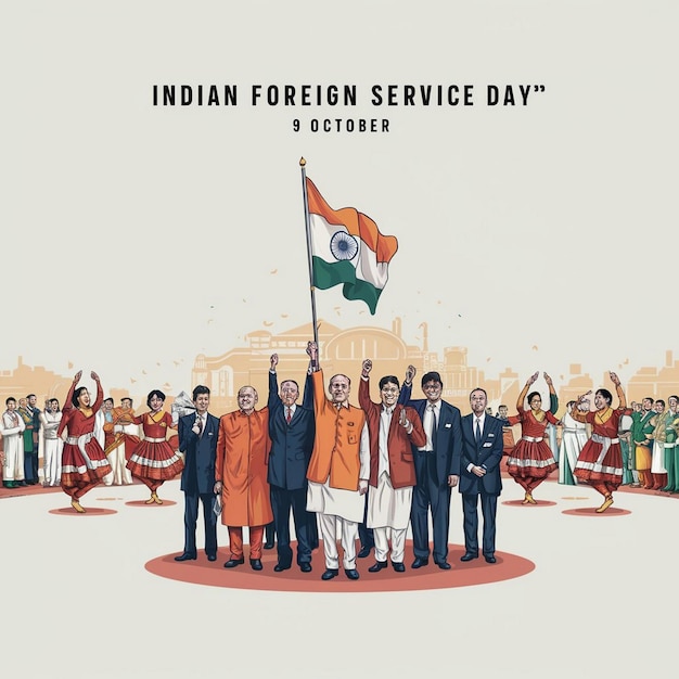 Indian Foreign Service Day Illustration