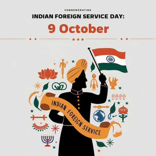 Photo indian foreign service day illustration