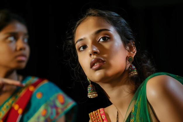 Indian friends rehearsing for theatrical performance