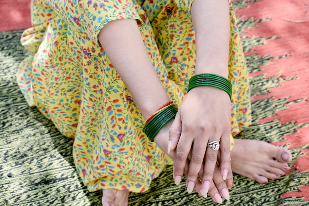 Indian girl Complete a Rasam in Wedding Ritual