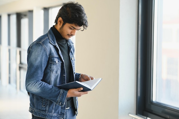 Indian guy student at university.