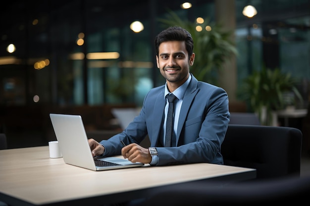 Indian handsome businessman working in the corporate office