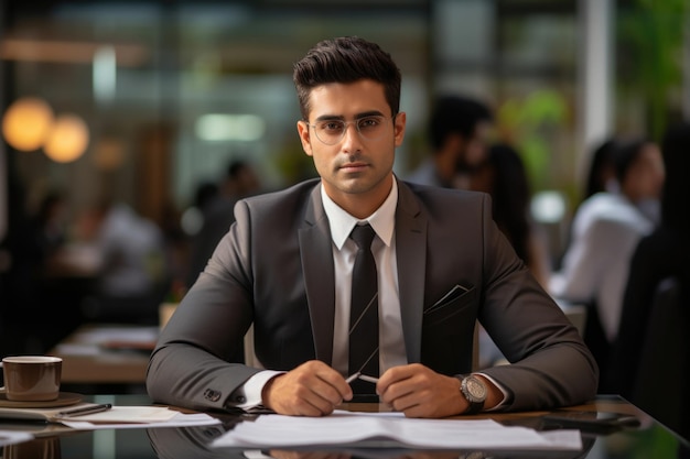 Indian handsome businessman working in the corporate office