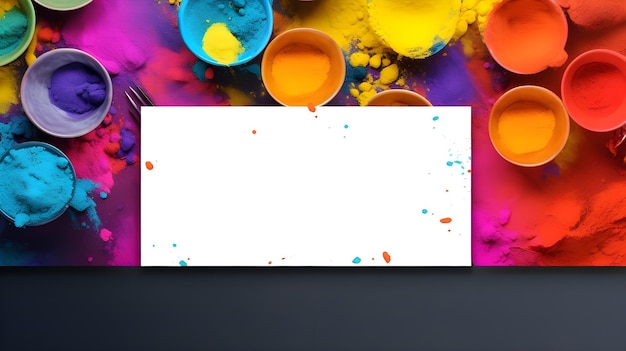 Photo indian holi festival of colors digital art illustration for social media banner template design