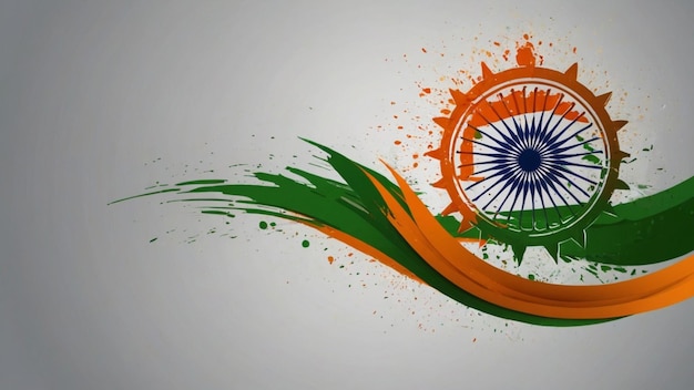 Indian Independence Day celebrations with stylish text 15 August text and Ashoka Wheel