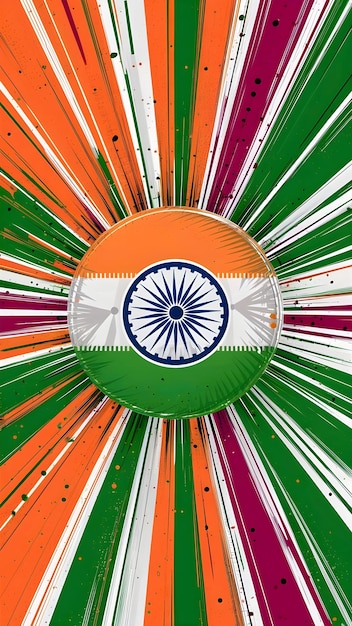 Indian Independence Day Flag Art