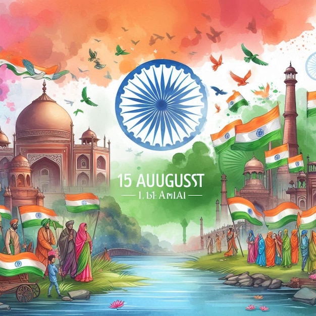 Indian independence day illustration