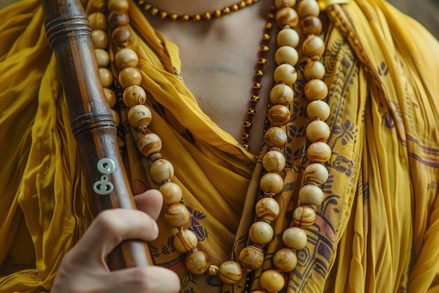 Indian monk with traditional clothes