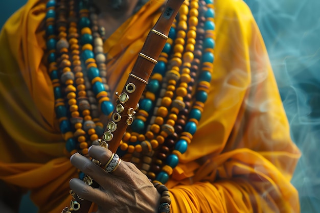 Indian monk with traditional clothes