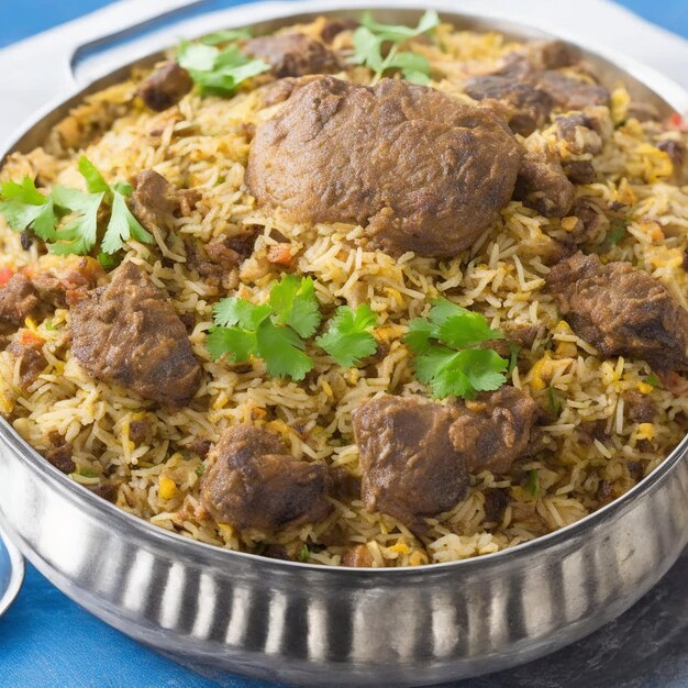 Indian Mutton boneless biryani Photo Ai Generated