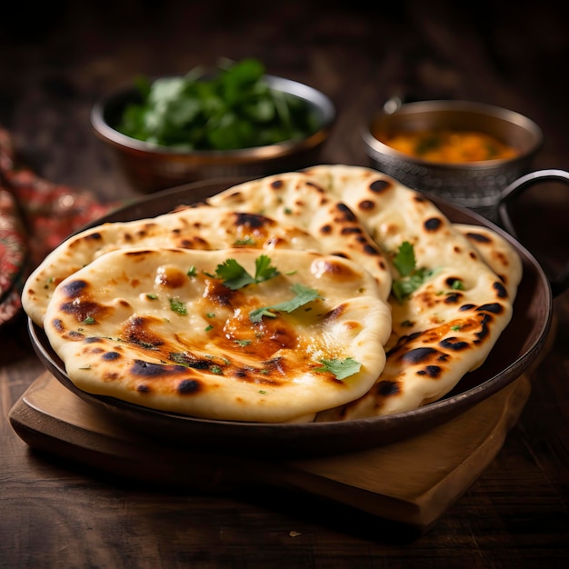 Indian naan bread in plate Food Illustration