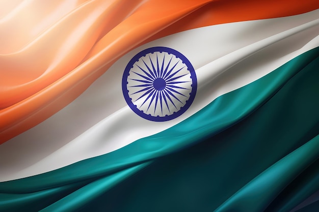 Indian national flag with flowing saffron white and green colors Indian Independence Day concept of patriotism and national pride Generative AI