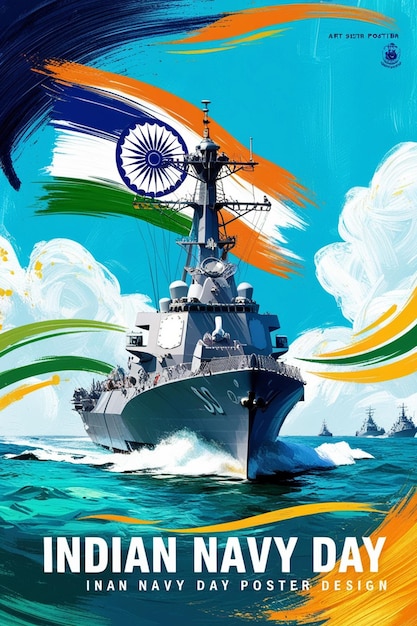 Photo indian navy day poster design for navy day events