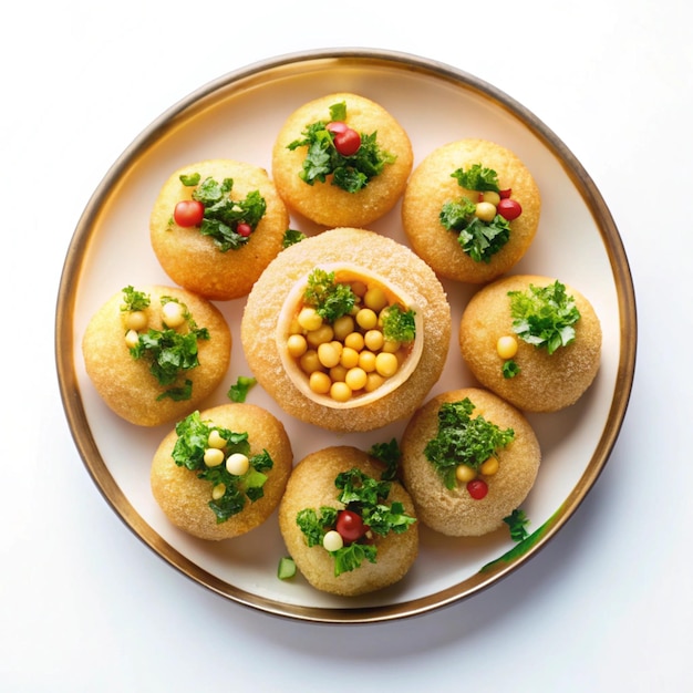 Photo indian pani puri with spicy water