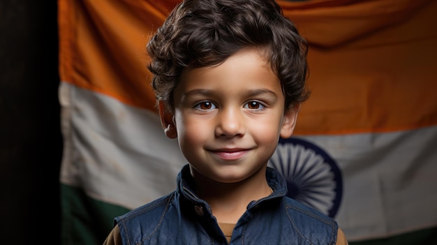 Indian people with national tricolour flag showing togetherness and strength in unity