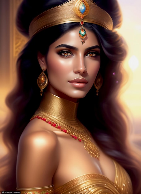 Indian queen or goddess devi very graceful ai generated art