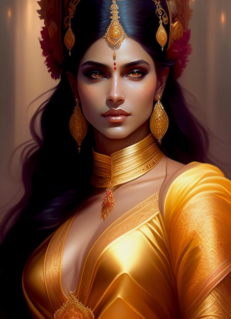 Indian queen or goddess devi very graceful ai generated art