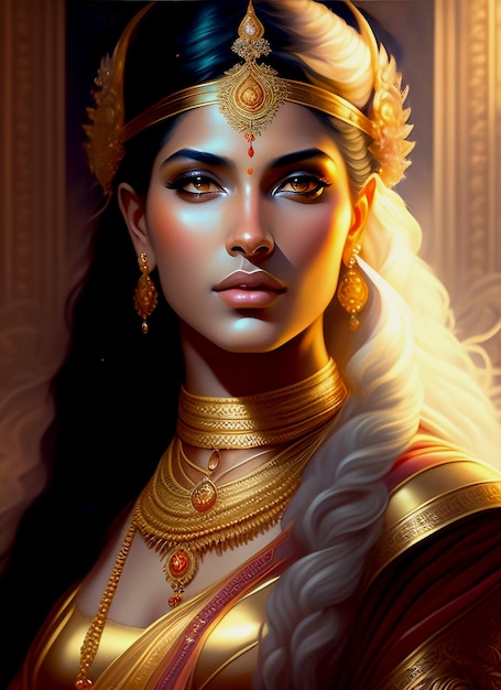 Indian queen or very graceful goddess devi