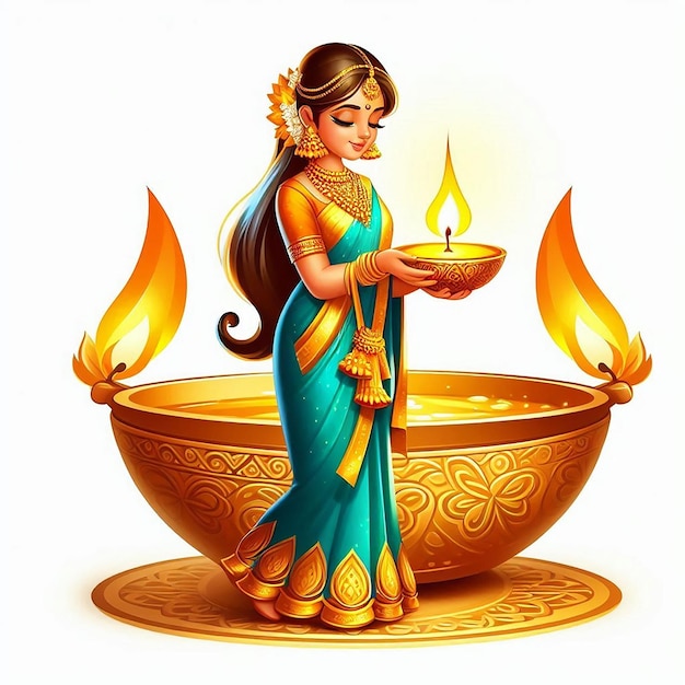 Photo indian religious festival diwali background with lamps happy diwali diya