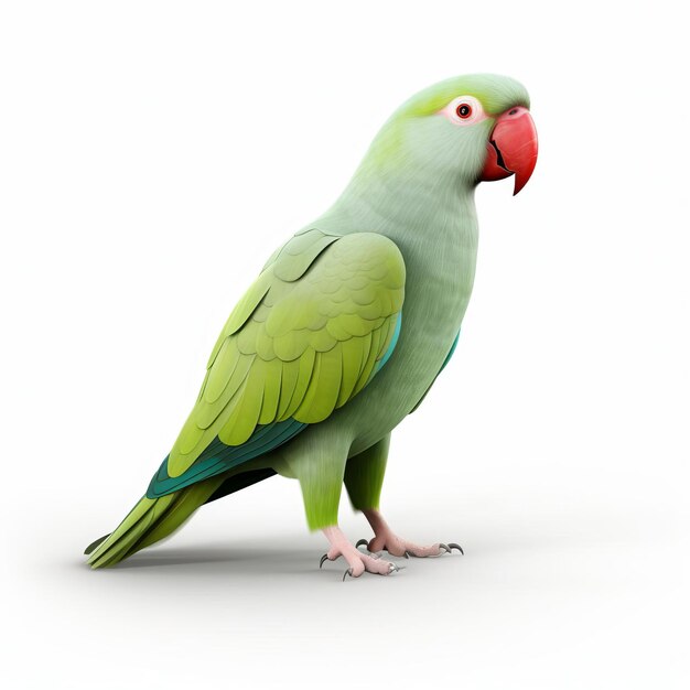 Indian Ringneck Parrot Isolated On White Background Photography