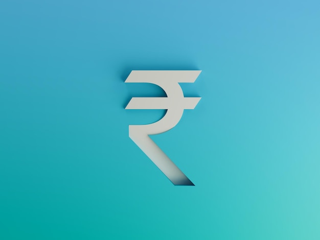 Indian Rupee Currency Simple Minimal Modern Corporate Gradient 3D Illustration Background