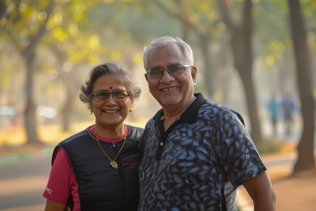 Indian Senior Couple Bonding in the Park