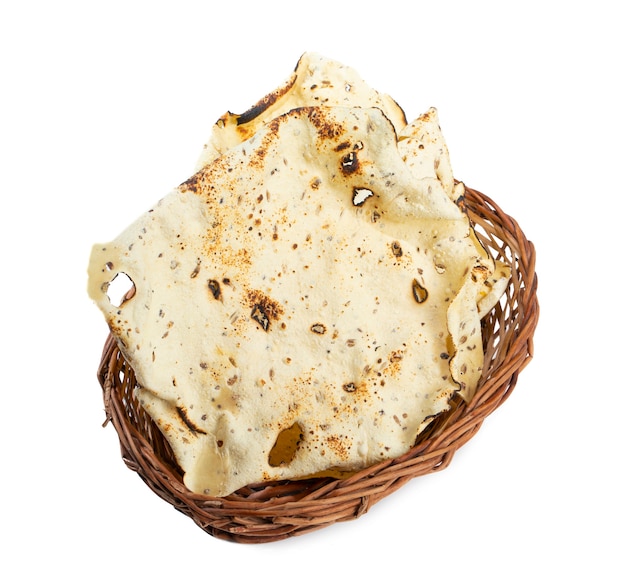 Indian Snack Dish Roasted Papad on White