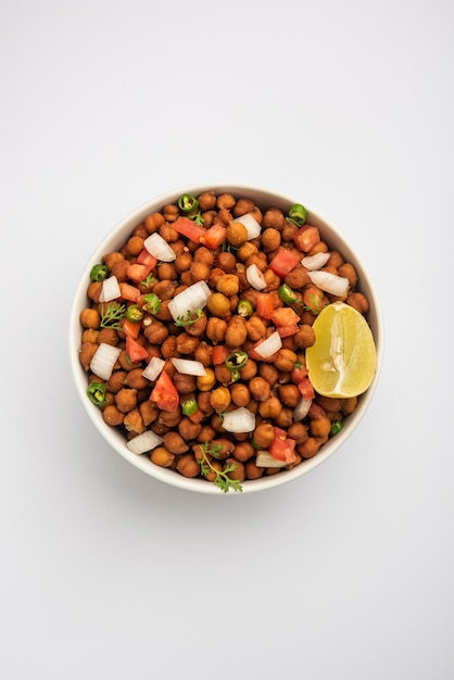 Indian Street Breakfast Chana Chaat Also Know as Chana Masala Chola Chana Chaat