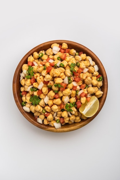 Indian Street Breakfast Chana Chaat Also Know as Chana Masala Chola Chana Chaat