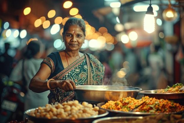 Indian Street Food Seller Woman