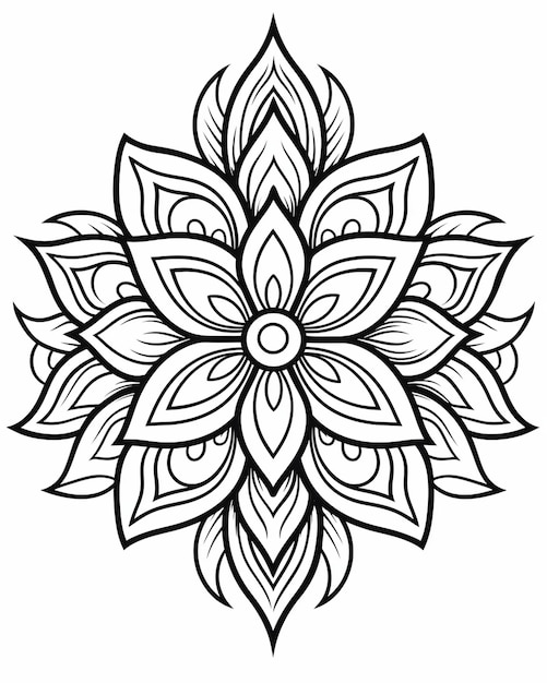 Photo indian tattoo design mandala coloring