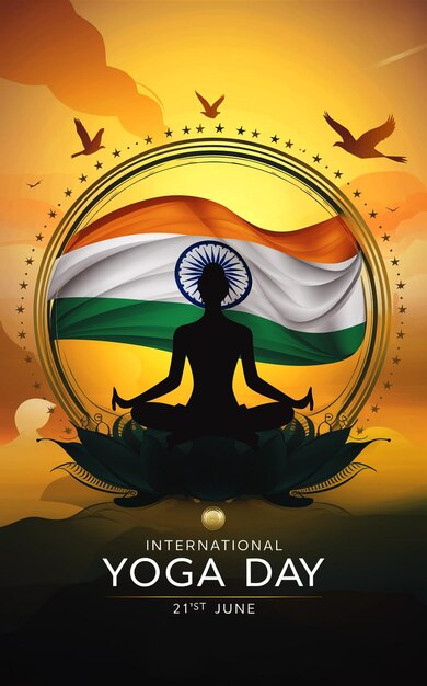 Indian themed world yoga day background