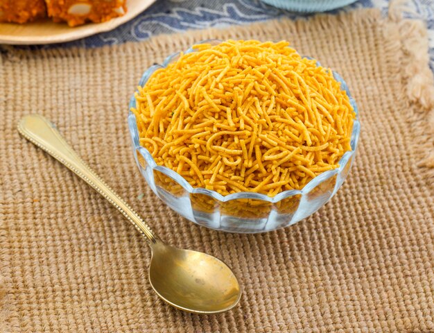 Indian Traditional Namkeen Food Bikaneri Sev