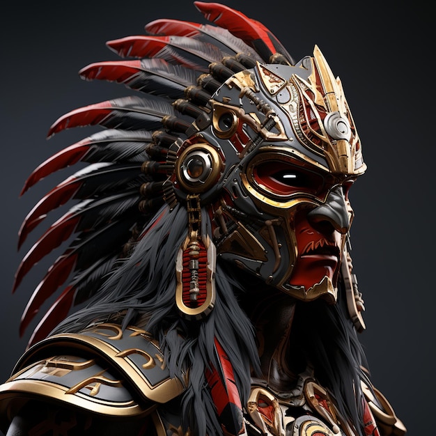 Indian warrior character that is wearing an helmet