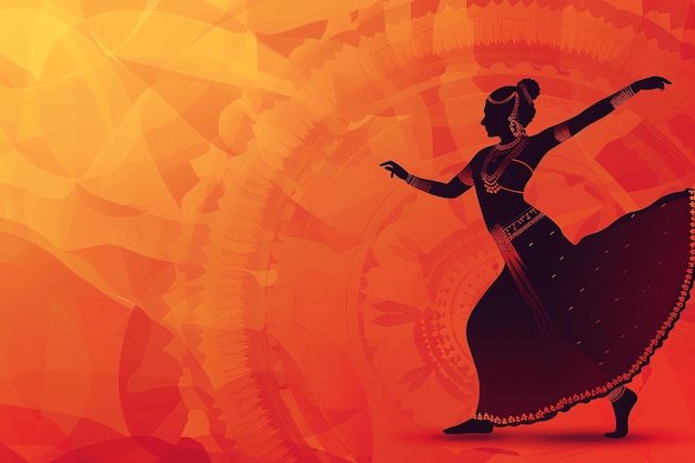 indian woman dance indian illustration background