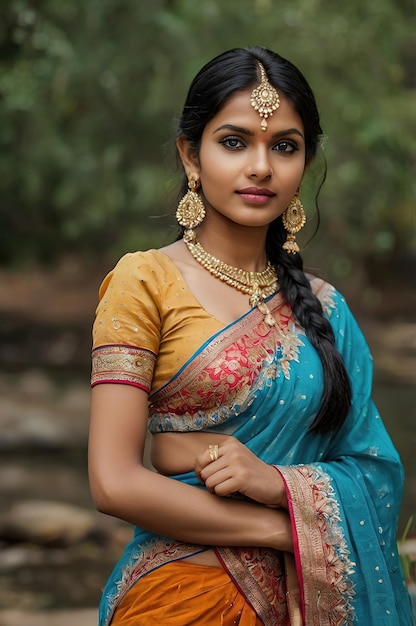 a Indian woman in a sari