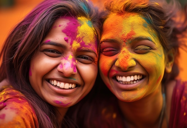 Indian women in Holi celebration